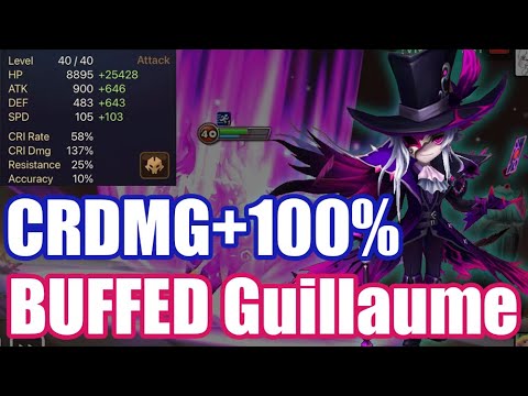 【Summoners War | Curry's RTA】CRDMG+100% THE BUFFED Guillaume, he gots insane power!!!