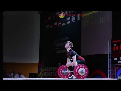 Raphael Friedrich (77) - 130kg & 135kg Clean and Jerks @ 2016 European U15 Championships