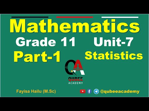 1. Math's Grade 11 Unit 7 Statistics | Part - 1 Types of Data | New Curriculum | Afaan Oromoo