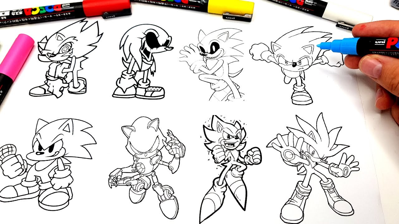Coloring Pages FNF-Scariest SONIC.EXE Mods BEST Sonic Mods  Sonic Drawing FRIDAY NIGHT FUNKIN'