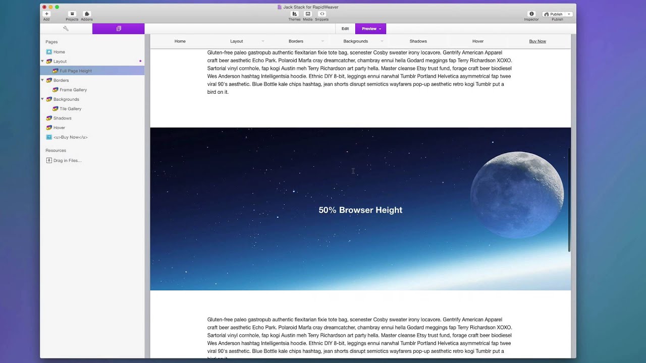 Power Responsive Layouts with Jack stack for RapidWeaver