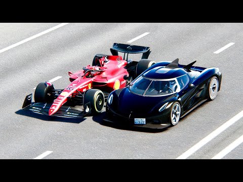 Ferrari F1 2022 F1-75 vs Koenigsegg Jesko Absolut TOP SPEED BATTLE at Drag Race 20 KM