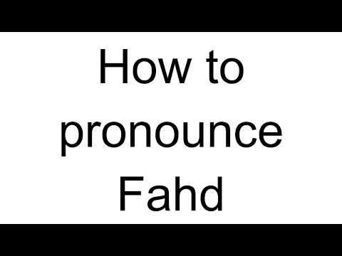 How to Pronounce Fahd (Arabic)