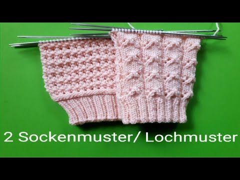 2 simple sock patterns, lace pattern knitting