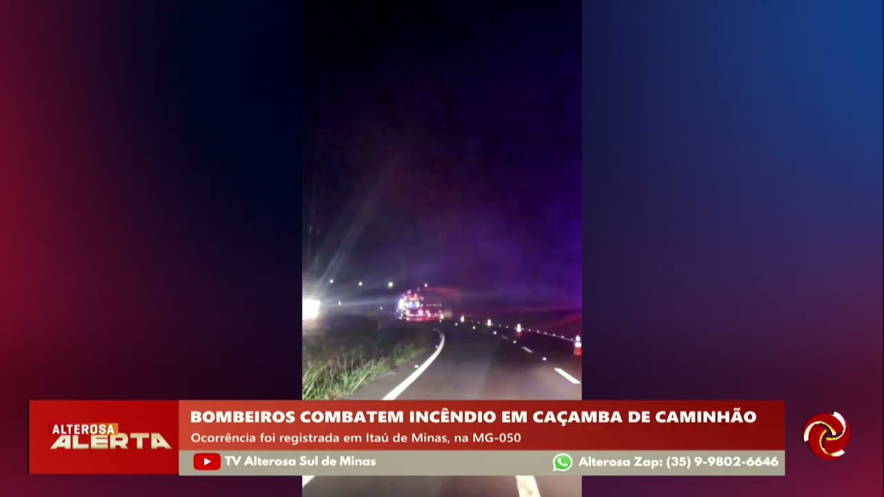 Caminhão pega fogo em Itaú de Minas