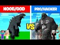 NOOB & GOD vs PRO & HACKER : GODZILLA vs KING KONG MONSTERS BUILD BATTLE IN MINECRAFT! - Animation