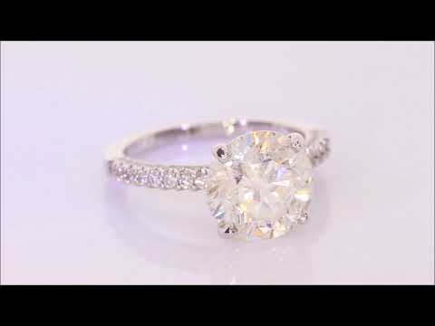 4.54 ctw Diamond Engagement Ring - Round Cut H SI3 | BigDiamondsUSA