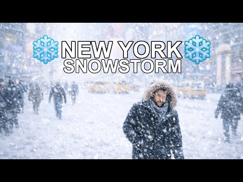Blizzard Fern Hits New York, Heavy Snowstorm in Manhattan 4K Walking Tour
