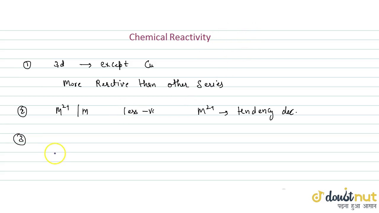CHEMICAL REACTIVITY