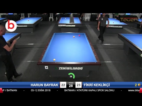 HARUN BAYRAK & FİKRİ KEKLİKÇİ Bilardo Maçı - 2018 ERKEKLER 3.ETAP-2.TUR