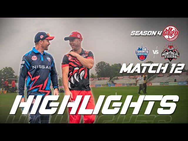 GT20 Canada Season 4 | Match – 12 | Toronto Nationals vs Montreal Tigers | Highlights