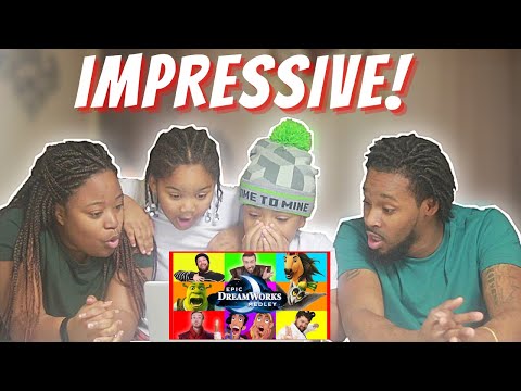 FIRST TIME FAMILY REACTION TO Epic Dreamworks Impressions Medley - Peter Hollens ft. Brian Hull