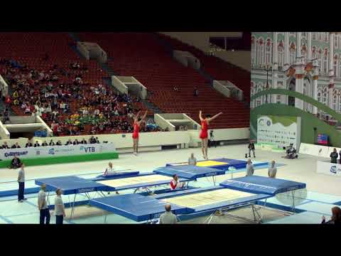 People's Republic of China 1 (CHN) M - 2018 Trampoline Worlds, St. Petersburg (RUS) - Q. Synchro R2