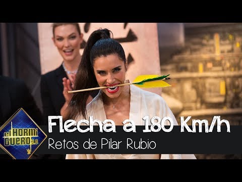 Pilar Rubio intenta cortar una flecha a 180km/h - El Hormiguero 3.0
