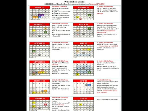 22 23 Yearly Calendar Overview