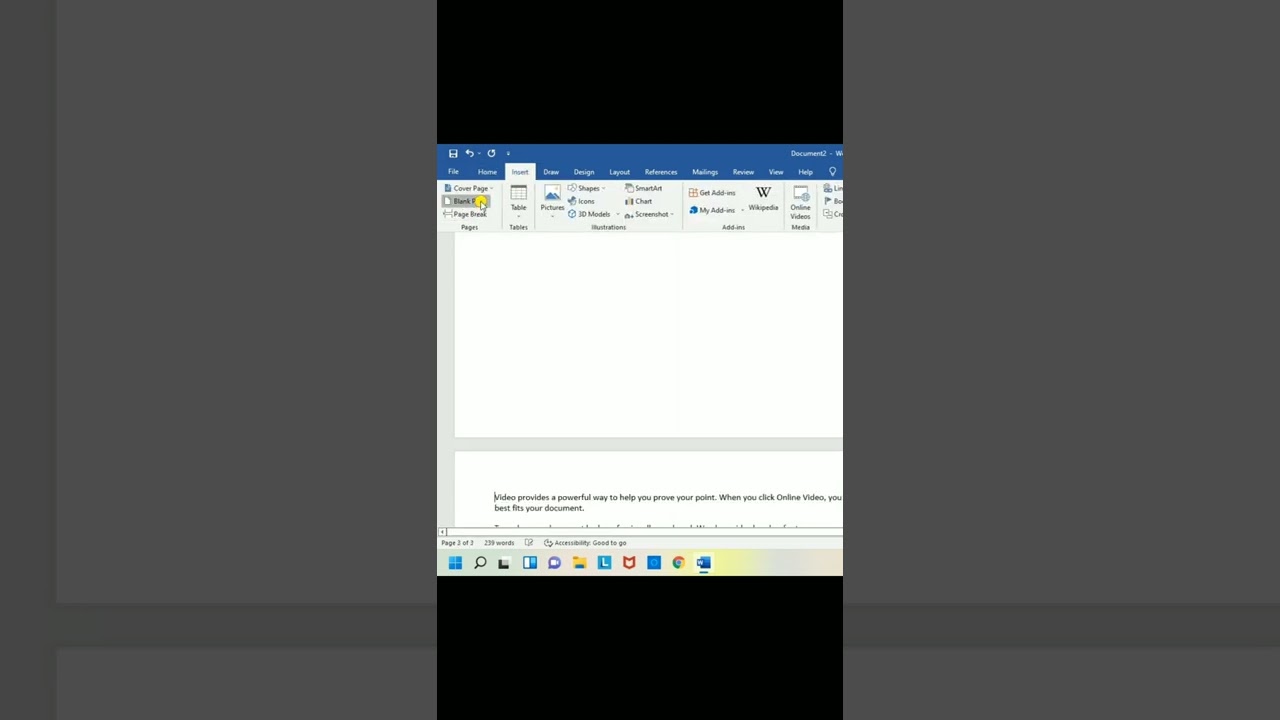 How to Add Blank Page in MS WORD❓#shorts #ytshorts #msword #blankpage || AJ WAY