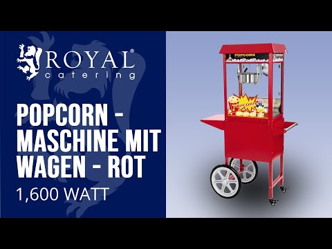 Video - Popcornmaschine mit Wagen - rot