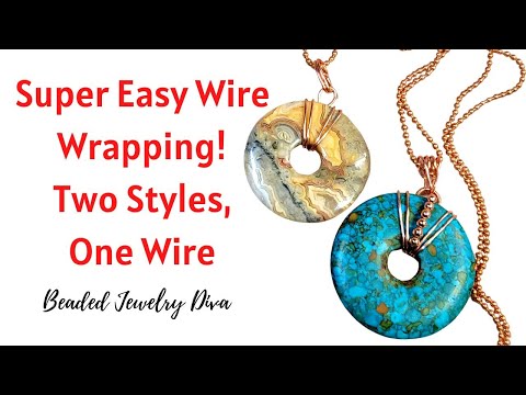 Quick And Simple Wire Wrapping: Diy Donut Pendant Tutorial #easyjewelry #beadedjewelrydiva