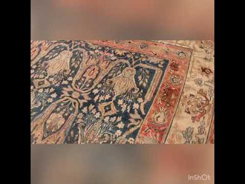 Large Light Blue Antique Persian Garous Design Bidjar Rug 50217