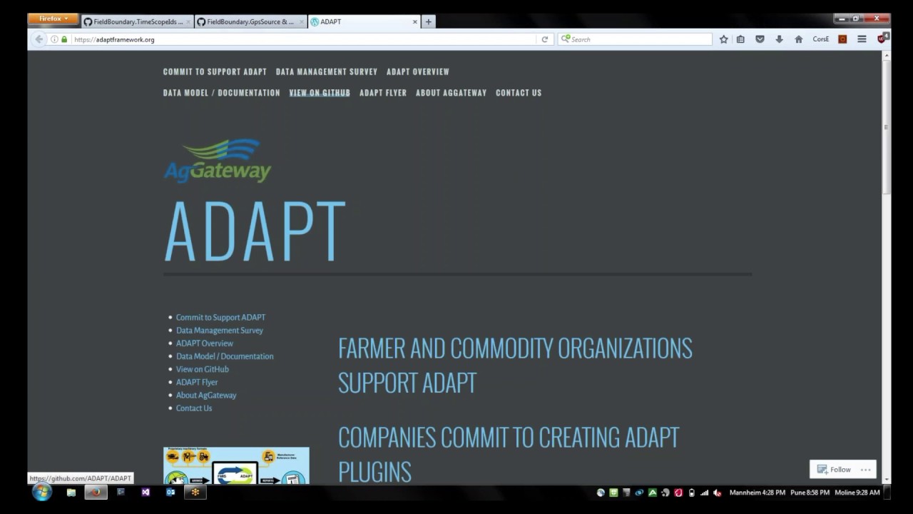 Using Git and GitHub for AgGateway's ADAPT
