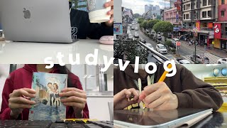 study vlog 🍅 typical school days, my friend gifted me a manga, coffee shops, lots of strolling~