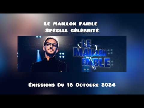 Le Maillon Faible Spécial Célibrité 2024 (Vincent Dedienne) Émission Du 16/10/2024 