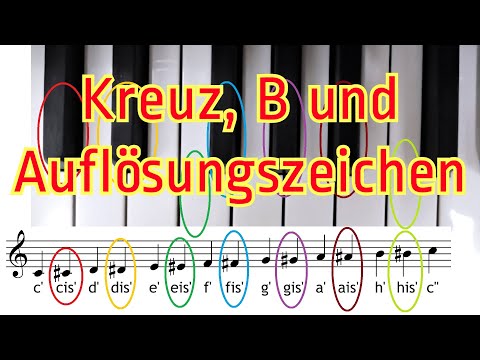 Kreuz, B und Auflösungszeichen