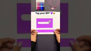 DIY BFF Card 💜🥰 Tag your Bestie 💖 #shorts #diy #drawing #tutorial #bestfriend #bff #artist