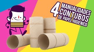 4 MANUALIDADES RECICLANDO ROLLOS DE PAPEL HIGIÉNICO ☞ Súper Fácil ♻