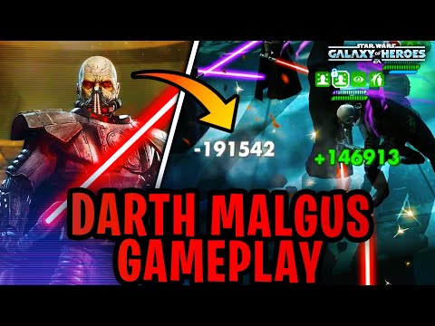 Darth Malgus First Look Gameplay - TURN 1 INSTANT KILL!  Darth Vitiate Teaser? Sector 5 Conquest