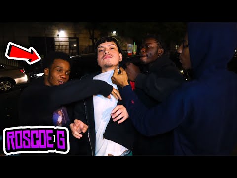 THROWING FAKE GANG SIGNS IN FRONT OF SUGAR HILL RAPPER ROSCOE G AND THIS HAPPENED...