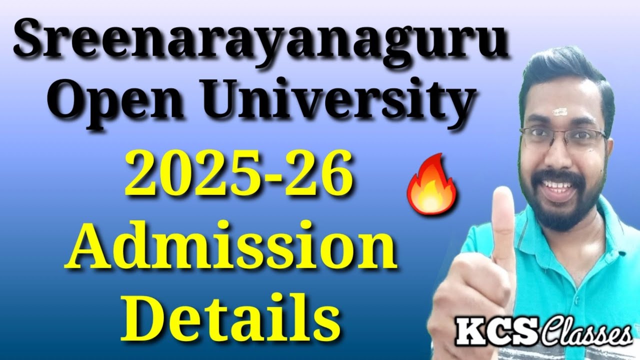 Sreenarayanaguru Open University 2025-26 Admission Details |KCS CARE