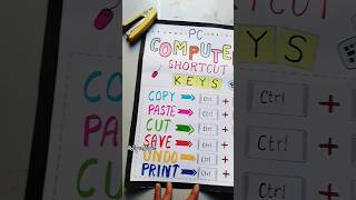 💻Computer shortcut keys🎯 |Computer chart | Computer Holiday homework #shorts Jigar Bagla