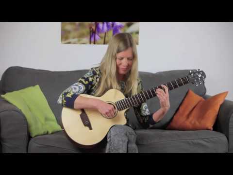 Muriel Anderson on a Brunner Compact small-body full-scale guitar