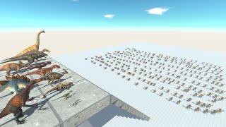 Download lagu 400 Moose vs Carnivore & Herbivore Dinosaurs — Can They Survive the Stampede? | Battle Simulation mp3