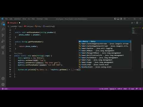 Java Address Book Entry Class Example