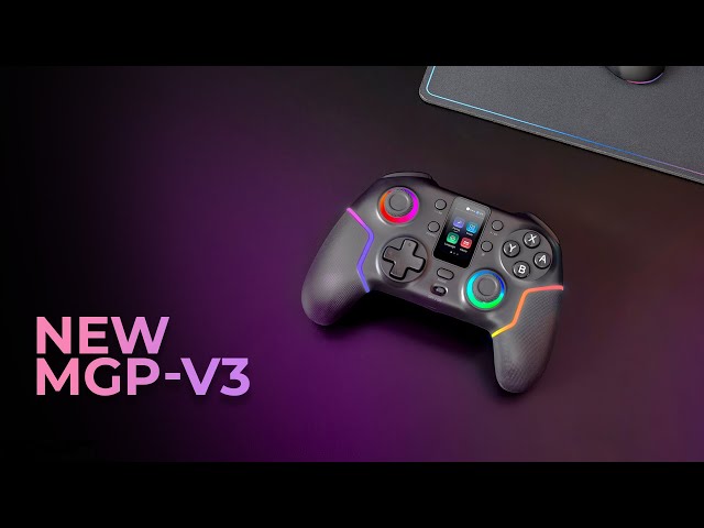 Manette de jeu sans fil Bluetooth Mars Gaming MGP-V3 ARGB pour Switch/Switch 2/PC/Android/iOS 13.0+ (Blanc) video