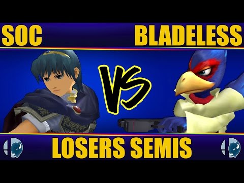 FMS #6 - Bladeless (Falco) Vs. SOC (Marth) SSBM Losers Semis - Smash Melee