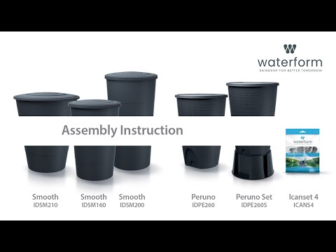 Prosperplast lietaus vandens talpa SMOOTH 200L, antracito spalvos video