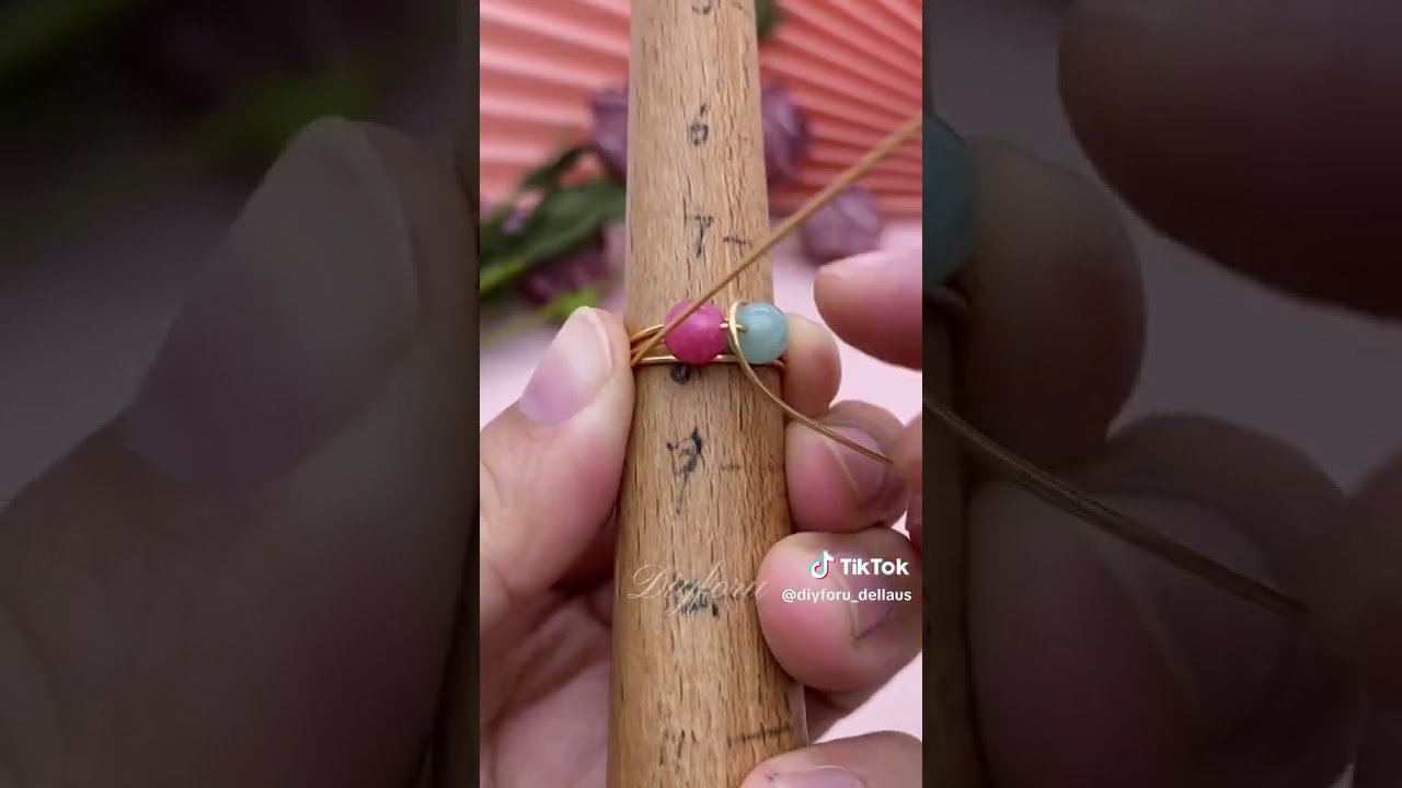 How to Make a Very Simple Double Bead Ring| Step-by-Step Guide by DIYforu_Della_EU