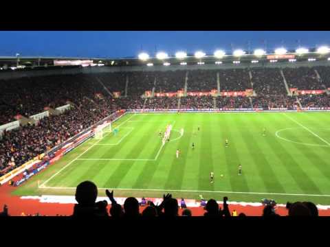 Stoke vs Arsenal 17/01/16 Stoke fan chants