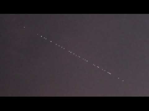 SpaceX Starlink Pass over Charlotte, NC (Group 4-3, 12/4/21)