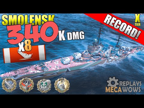 Smolensk 8 Kills & 340k Damage | World of Warships Gameplay 4k