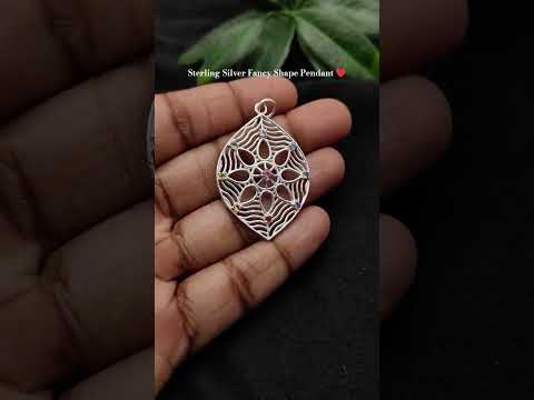 Sterling silver designer pendant multi stone tiny gemstone p...