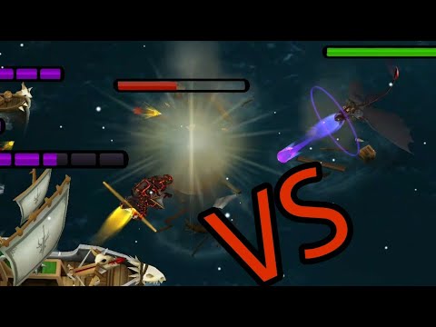 Toothless VS Battle Fleet 145 - Defend Berk - Dragons:Rise of Berk