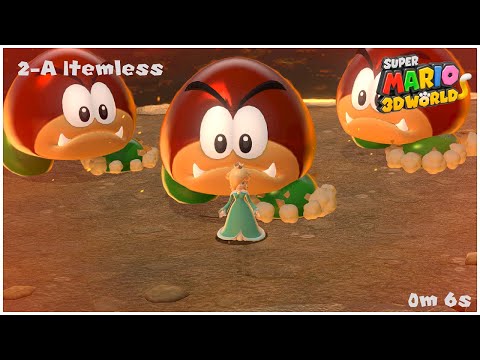 SUPER MARİO 3D WORLD (Switch) 2-A Itemless Speedrun - Time: 6s