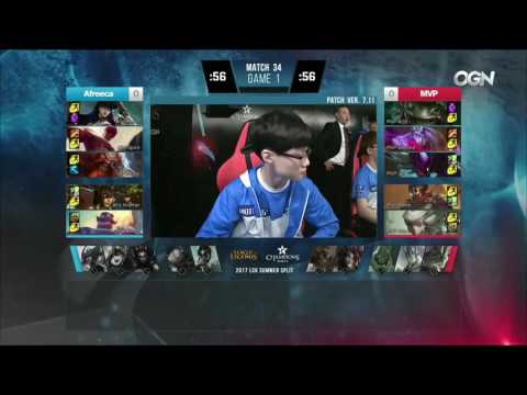 AFS vs MVP Highlights Game 1 LCK SUMMER 2017 Afreeca Freecs vs MVP W4D2