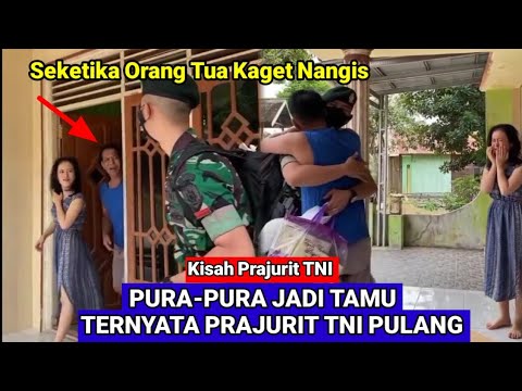 Parents Shocked When TNI Soldier Returns Home to Meet His Parents Returning from Duty