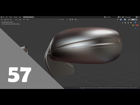 Blender 2.8 Car Modeling Tutorial - Part 57 (Side Mirrors Part D)