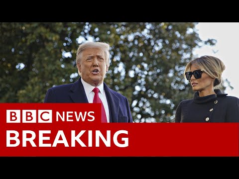 特朗普最後一次以總統身份離開白宮 - BBC News (Trump leaves White House for last time as president - BBC News)